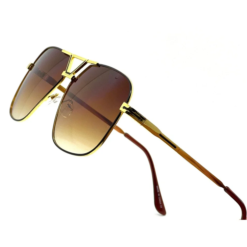 Aviator Sunglasses Gold Frame Brown Lens Fashion Sun Glasses Women Trendy Lentes